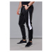 Čierno-biele pánske teplákové nohavice so vsadkami (8K168)