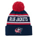 Columbus Blue Jackets detská zimná čiapka Jacquard Cuffed Knit With Pom