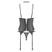 Korzet Obsessive Donarella corset & thong Farba: Čierna