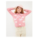 LC Waikiki Crew Neck Patterned Long Sleeve Girl's Knitwear Sweater