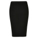 Ladies Rib Knit Midi Skirt - black