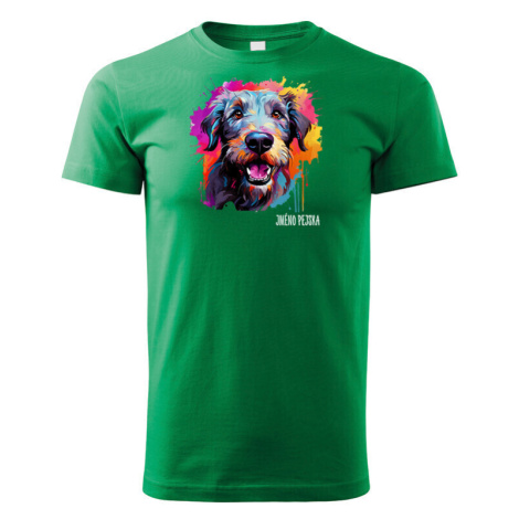 Detské tričko s potlačou plemena Írsky vlkodav s voliteľným menom