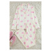 Trendyol Ecru 100% Cotton Slogan Heart Patterned Knitted Pajama Set