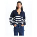 LC Waikiki Polo Neck Striped Long Sleeve Women's Knitwear Sweater