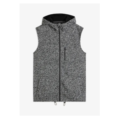 Pletená vlísová vesta s kapucňou bonprix