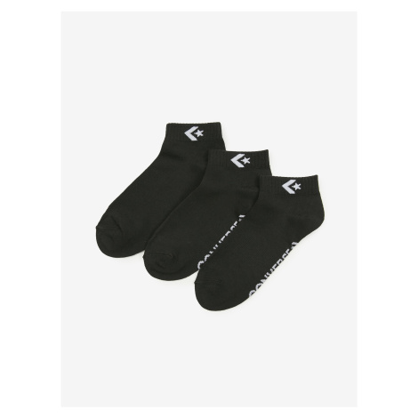 Súprava 3 párov dámskych ponožiek v čiernej farbe Converse
