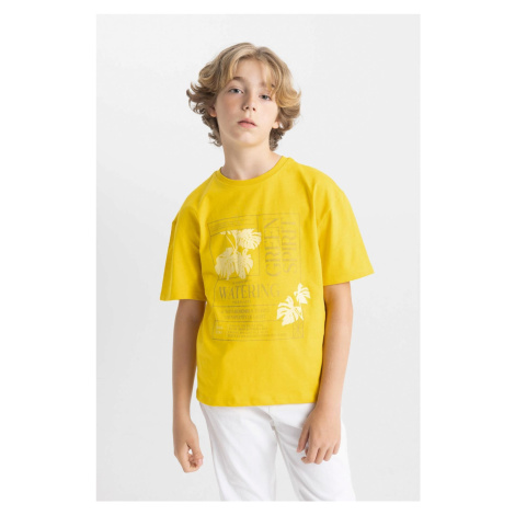 DEFACTO Boy's Oversize Fit Crew Neck Printed Short Sleeve T-Shirt