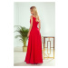 CHIARA Elegantní červené dámské maxi šaty na ramínkách model 8550122 XL - numoco