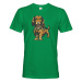 Pánské tričko pre milovníkov psov s potlačou kresleného jazvečíka
