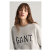 MIKINA GANT LOGO C-NECK SWEAT PALE GREY MELANGE