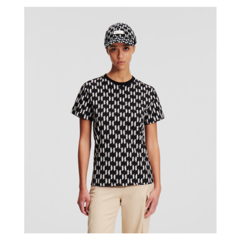 Tričko Karl Lagerfeld Kl Monogram Aop T-Shirt Čierna