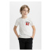 DEFACTO Boy&#39;s Crew Neck Printed Short Sleeve T-Shirt