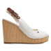 Tommy Hilfiger Sandále Iconic Elena Sling Back Wedge FW0FW04789 Écru