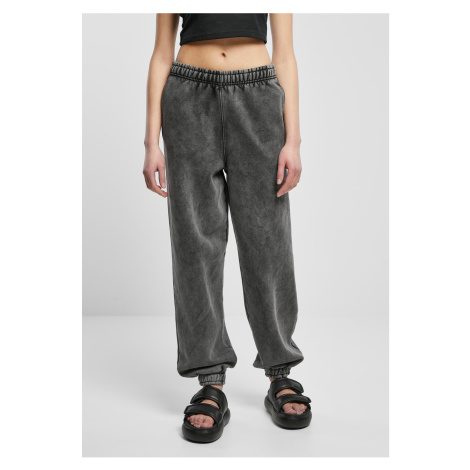 Women's High Waist Stone Washed Sweat Pants Pants Black Urban Classics