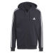 adidas 3-STRIPES FULL-ZIP HOODIE Pánska mikina, čierna, veľkosť