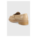Mokasíny Calvin Klein RUBBER SOLE LOAFER W dámske, béžová farba, na platforme, HW0HW01791