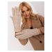 Beige gloves with decorative buttons