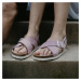 Vasky Cross Pink - Dámske kožené sandále ružové, ručná výroba