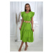 Dress with ruffles light green