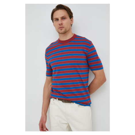 Bavlnené tričko PS Paul Smith bordová farba, vzorované