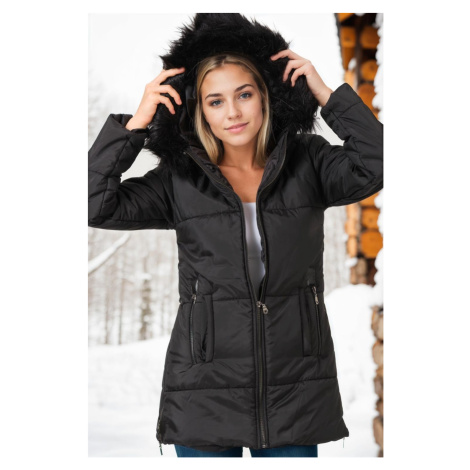 Z6668 DEWBERRY WOMEN'S COAT-DARK BLACK