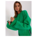 Green asymmetrical basic hoodie