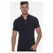 T8571 DEWBERRY ZIPPERED MEN'S T-SHIRT-DARK NAVY BLUE