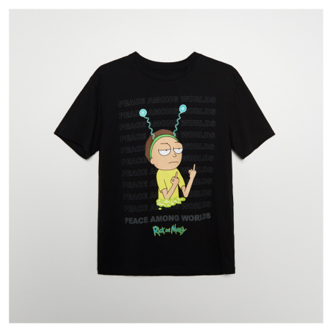 Cropp - Oversize tričko s potlačou Rick and Morty - Čierna