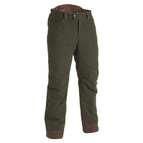 Poľovnícke hrejivé vlnené nohavice 900 nehlučné zelené SOLOGNAC