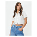 Koton Buttoned Short Sleeve Crop Shirt Cargo Pocket