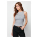 Trendyol Gray Stone Detailed Barbell Neck Regular Knitted Undershirt