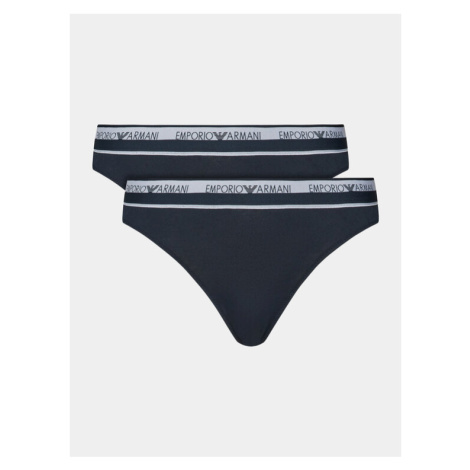 Emporio Armani Underwear Súprava 2 kusov brazílskych nohavičiek 163337 4R227 00135 Tmavomodrá