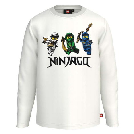 Detská bavlnená košeľa s dlhým rukávom Lego x Ninjago biela farba, s potlačou Lego Wear