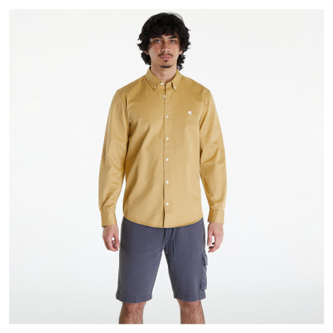 Košeľa Carhartt WIP Long Sleeve Madison Shirt UNISEX Bourbon/ White