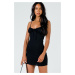 Madmext Black Mini Dress with Straps