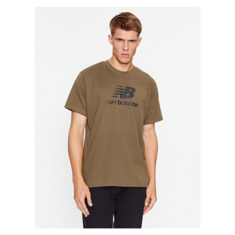 New Balance Tričko Essentials Stacked Logo Cotton Jersey Short Sleeve T-shirt MT31541 Hnedá Regu