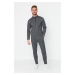 Trendyol Men's Anthracite Bedstead Stitched Regular Fit 2 Yarn Knitted Pajamas Set