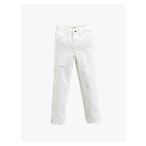 Koton Basic Jeans 5 Pockets Slim Fit Frayed
