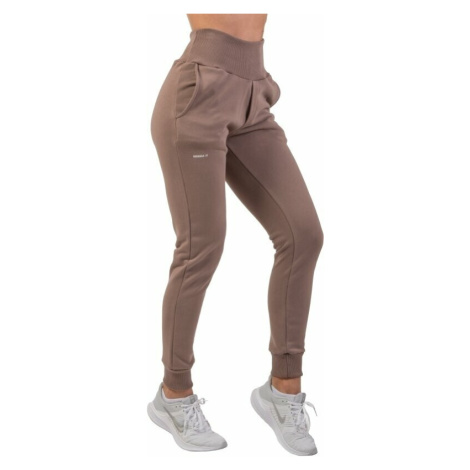 Nebbia High-Waist Loose Fit Sweatpants "Feeling Good" Brown Fitness nohavice