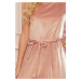 Velúrové svetlo ružové šaty VICTORIA 296-7