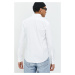 Bavlnená košeľa HUGO pánska, biela farba, slim, s golierom button-down, 50479302