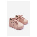 Lace-up leather shoes with butterfly pink avi