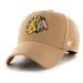 Čiapka 47brand NHL Chicago Blackhawks hnedá farba, s nášivkou, H-MVPSP04WBP-QL