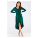 Zelené asymetrické šaty s výstrihom A456