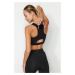 Trendyol Black Medium Support/Shaping Knitted Sports Bra with Back Pocket Detail