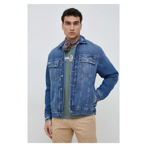 Rifľová bunda Pepe Jeans Young Bandana pánska, tmavomodrá farba, prechodná