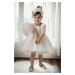 N2401 Dewberry Girls Satin Evening Dress-WHITE