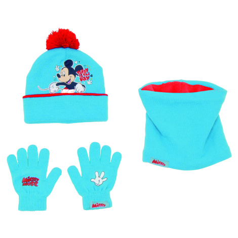 Disney Detský set čiapka/nákrčník/rukavice 44/46 Mickey Mouse "Happy Smiles"