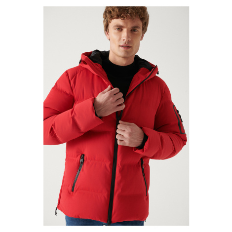 Avva Men's Red Thermal Water Repellent Windproof Puffer Jacket