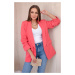 Elegant blazer with raspberry lapels